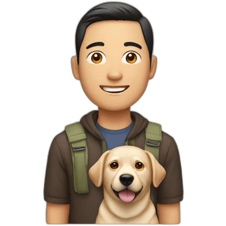 asian man with labrador emoji