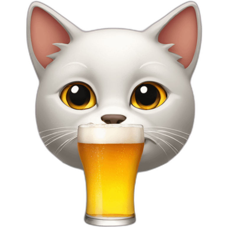 Cat drinks beer emoji