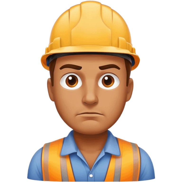 builder photorealistic serious emoji