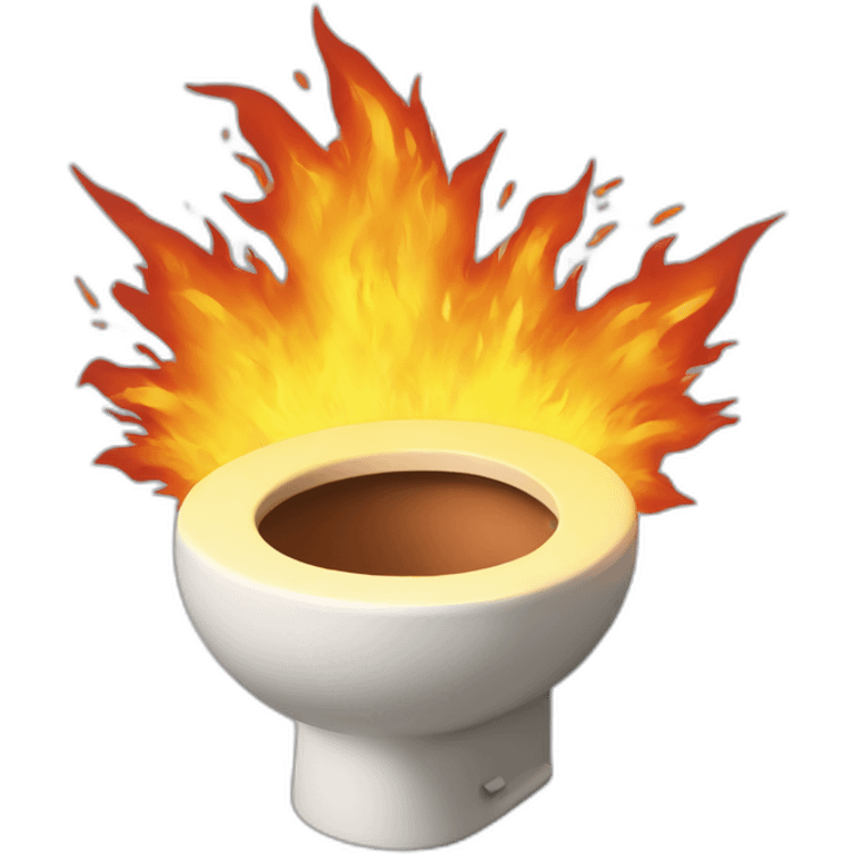 exploding fire toilet emoji