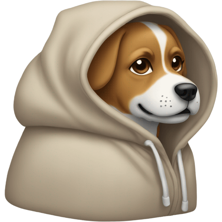 Dog wearing a hoodie emoji