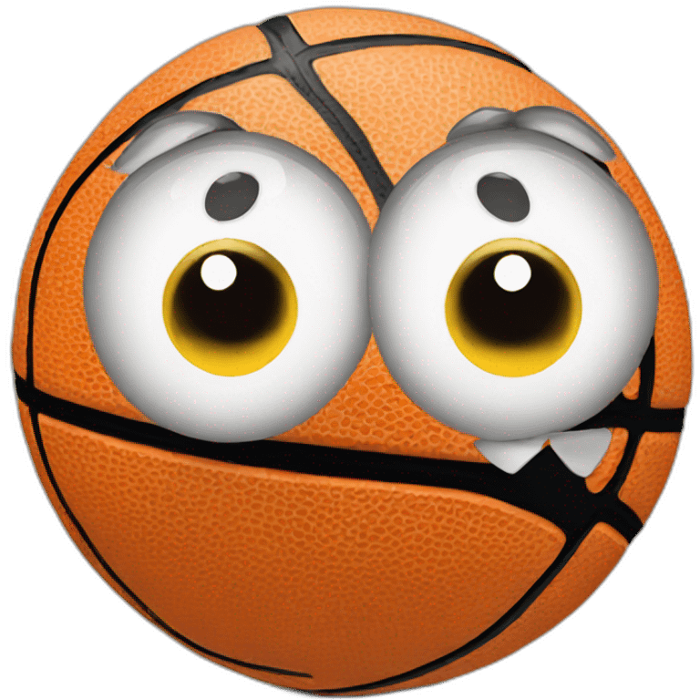 basket ball with eyes emoji