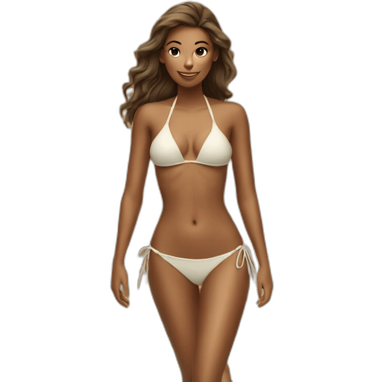 Bikini women on beach sand emoji