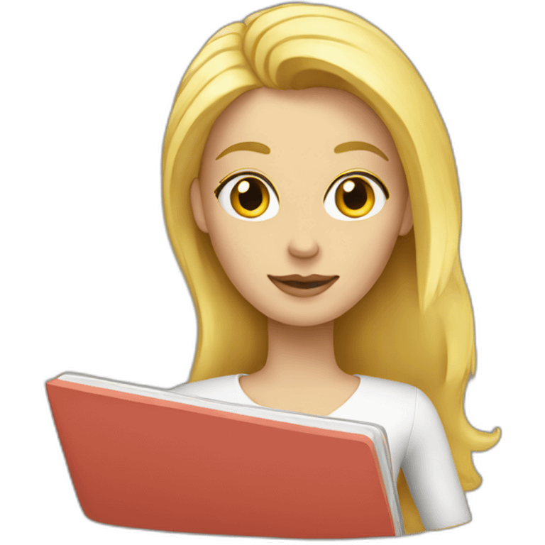 blonde with a notebook emoji