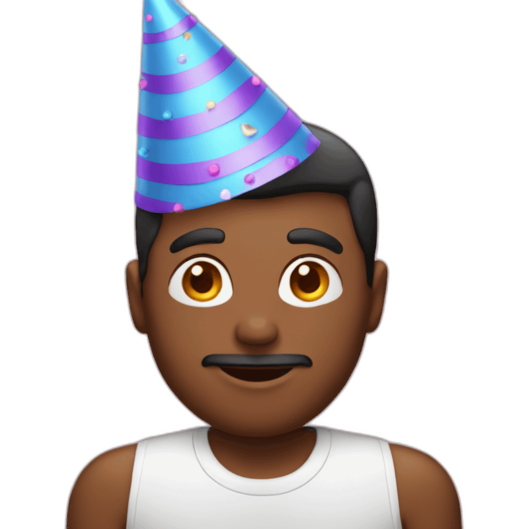 man Wearing birthday hat  emoji