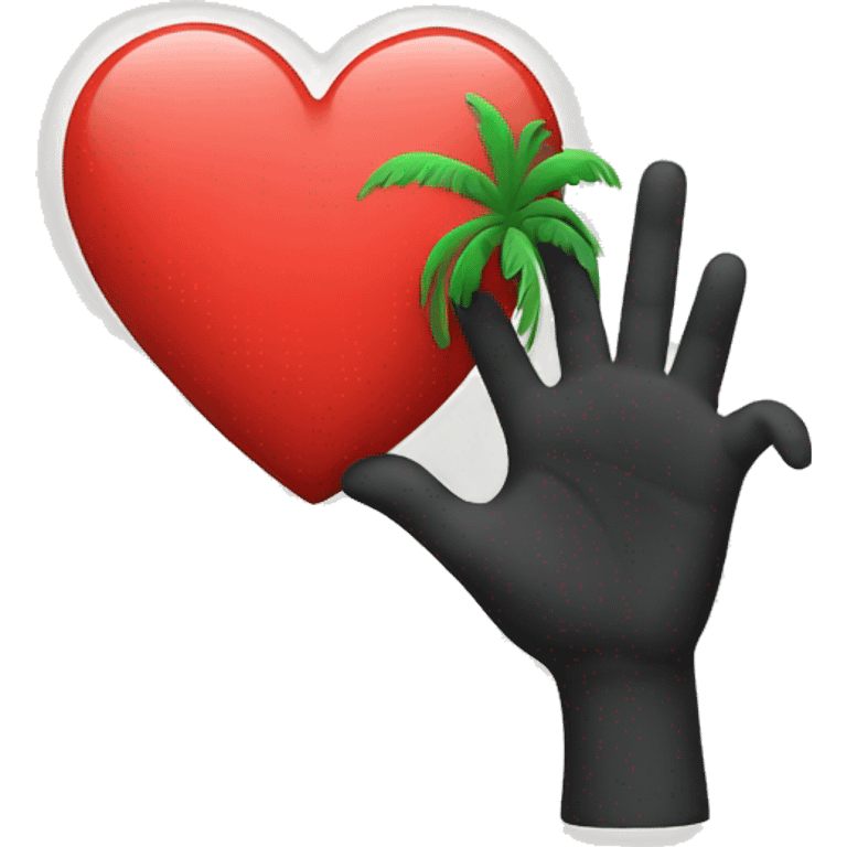 A heart with palm emoji