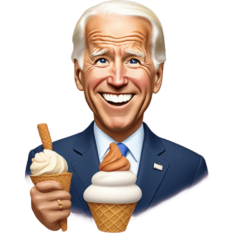 Joe Biden eating ice cream emoji