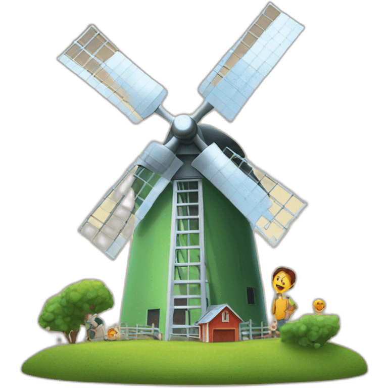 The children saw a large windmill pumping energy emoji