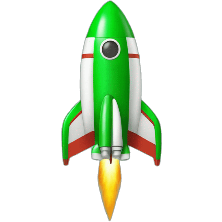 rocket emoji with green fins and green trim emoji