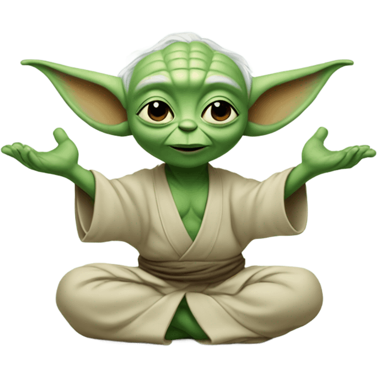 Yoda yoga smiling  emoji