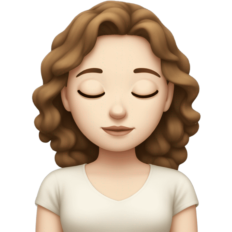 brown haired girl white pale white skin sleeping emoji