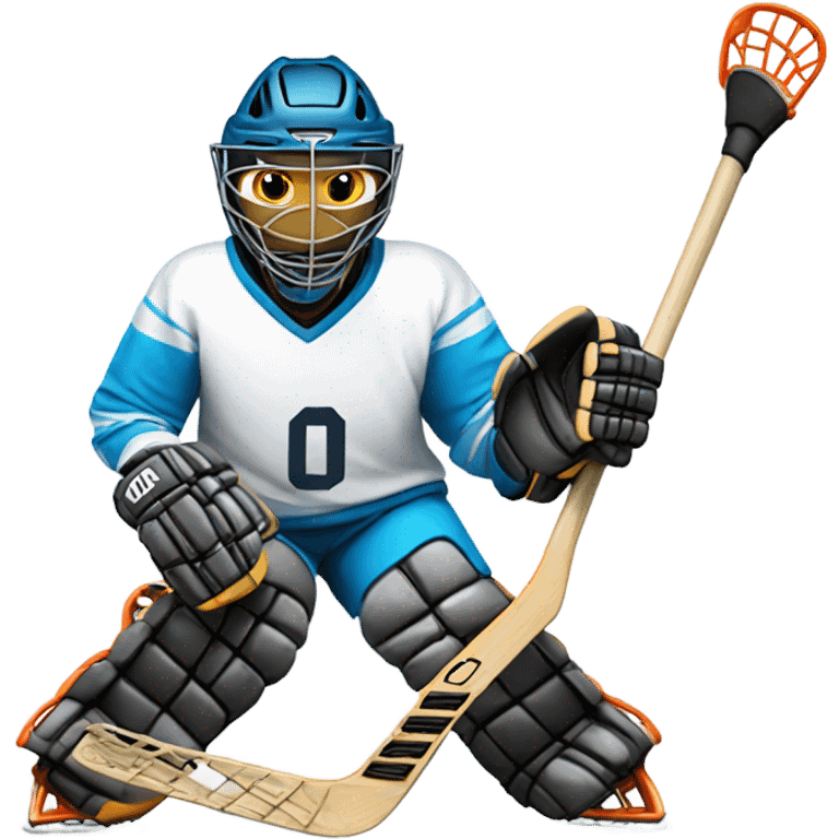 Lacrosse goalie skiing emoji