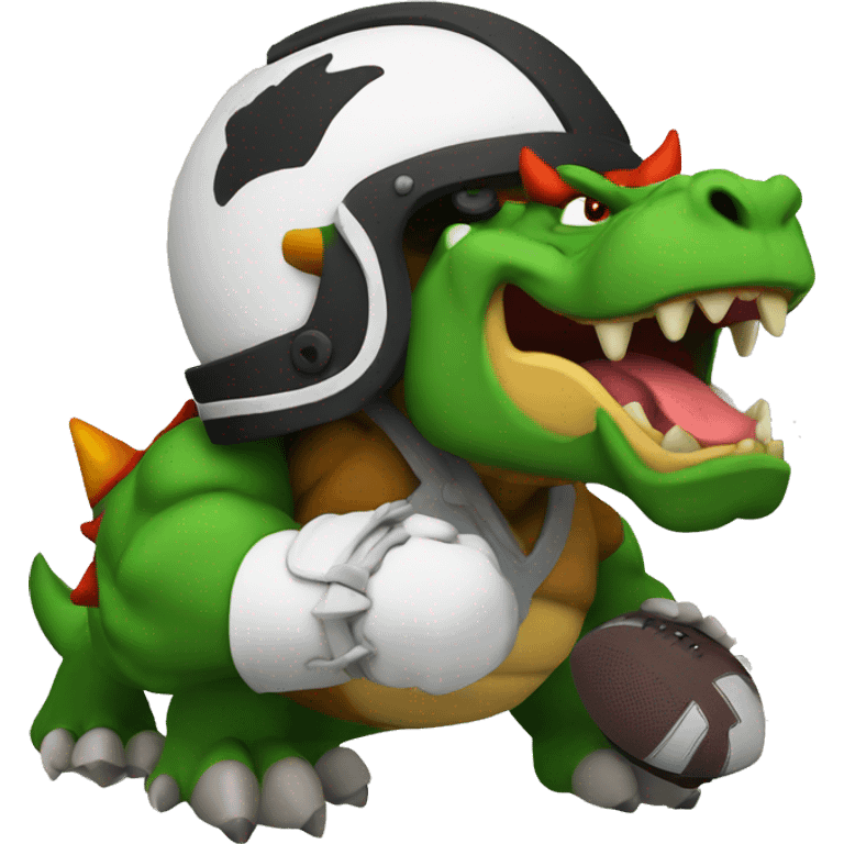 Bowser wearing a football helmet  emoji