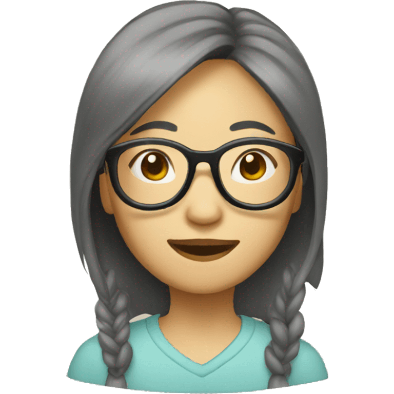 asian woman glasses old emoji