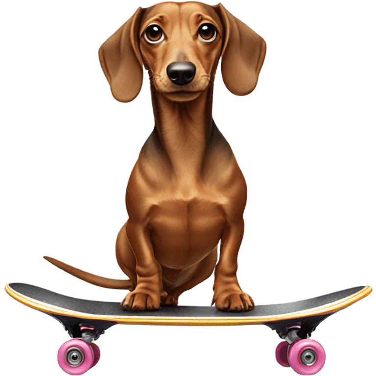 Dash hound on a skateboard  emoji