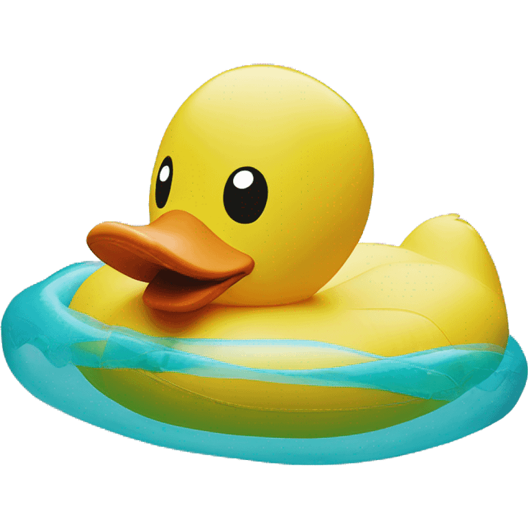 inflatable duck on pool emoji