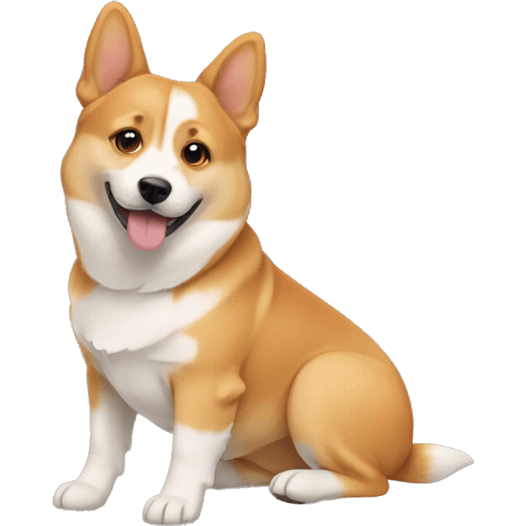 A dog mixed with jindo and welsg corgi emoji