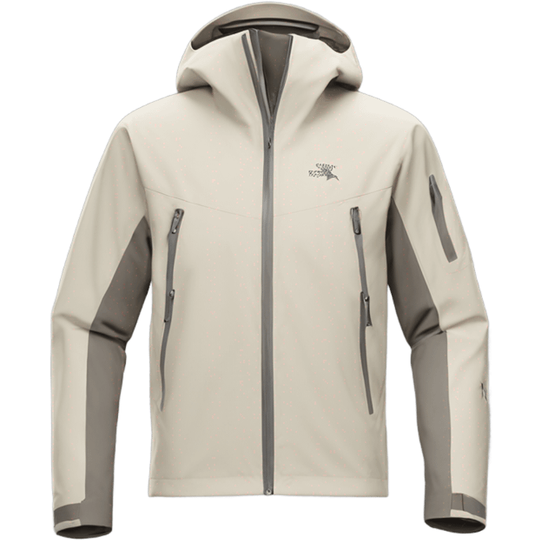 beige white Arcteryx jacket with no hood emoji