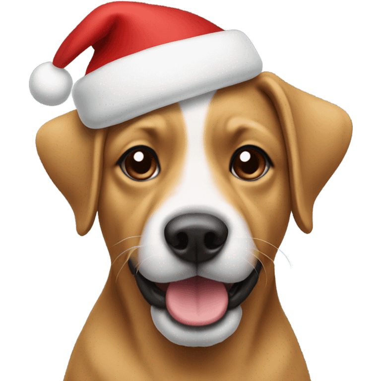 Dog with a christmas hat emoji