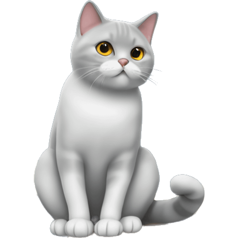 British shorthair cat sitting on Blue Moon  emoji