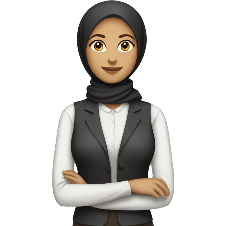 female hijabi in a vest employee emoji