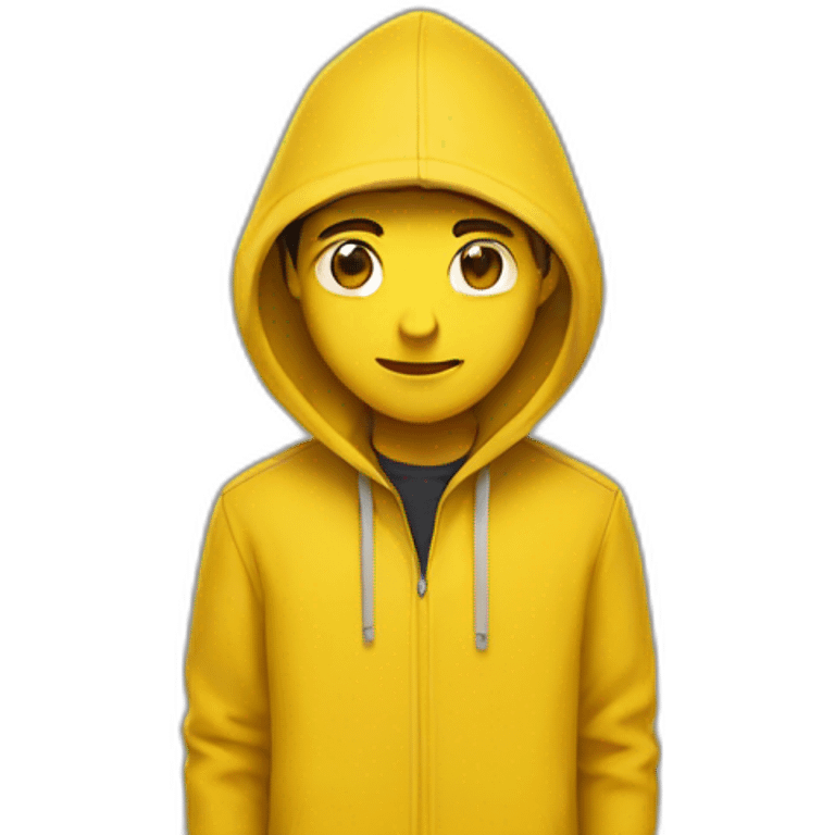 Guy wearing a yellow hood emoji