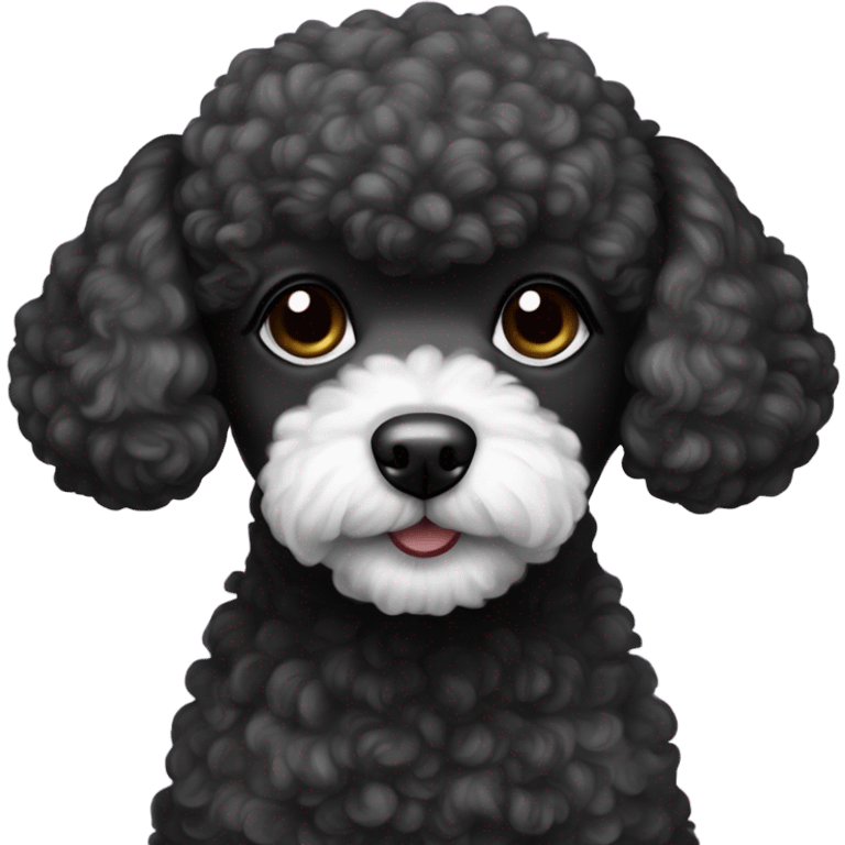 half Black and white toy poodle emoji