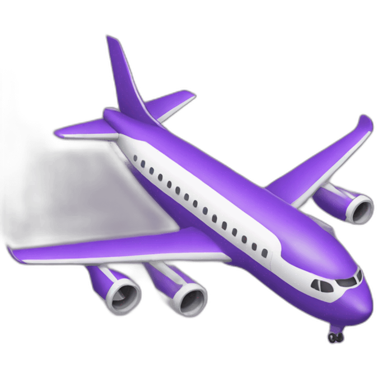 purple airplane with a big "D" emoji