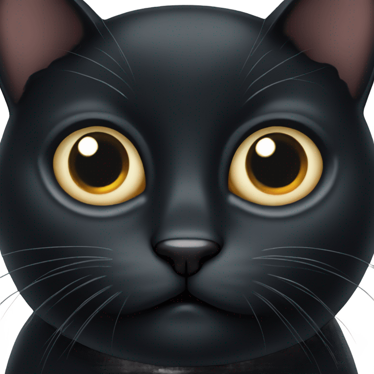 Black cat with big eyes  emoji