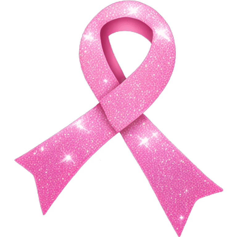 Pink ribbon with sparkle emoji