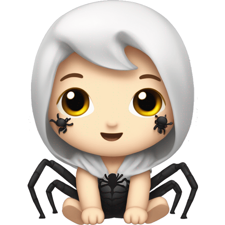 Cute kawaii chibi spider emoji