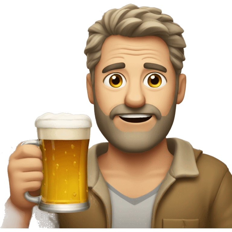 Australian dad drunk with beer emoji