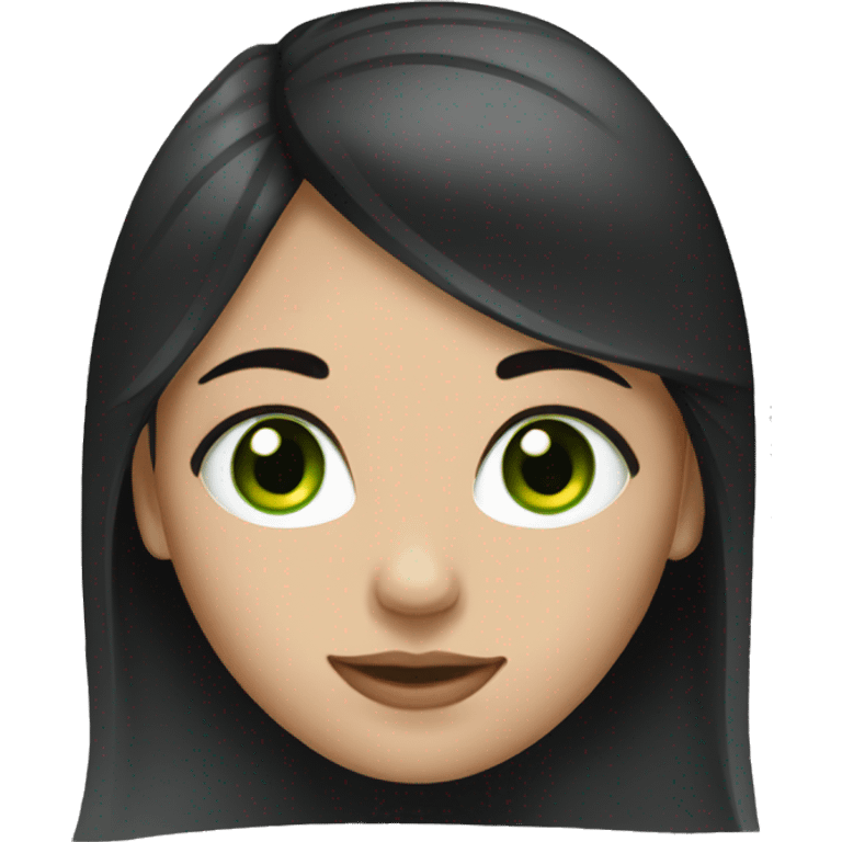 Girl with black hair and green eyes  emoji