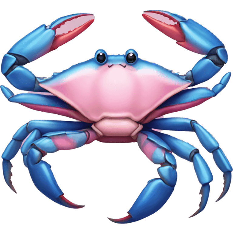 Blue crab with pink bow emoji