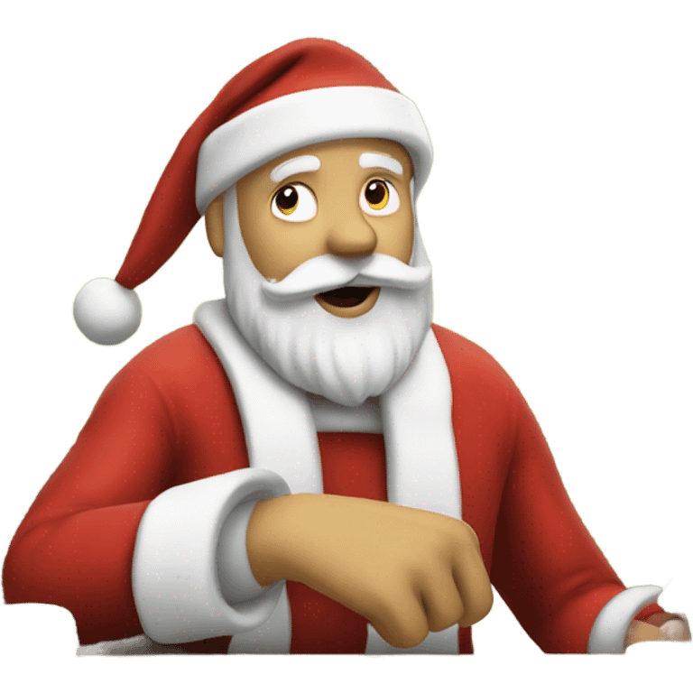 Santa clocking out emoji