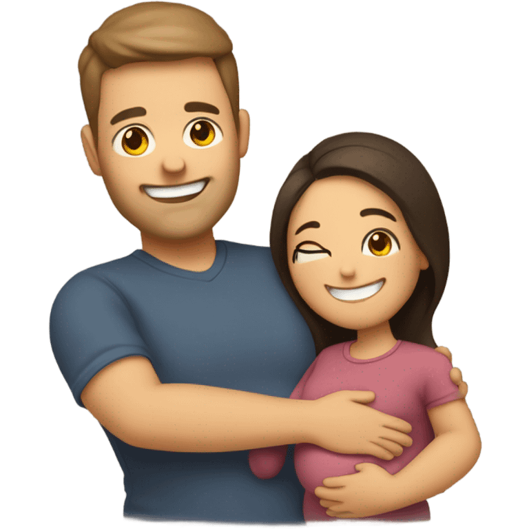 Husband holding pregnant wife’s belly emoji