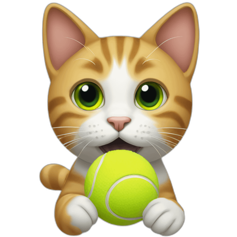 Cat playing with tennis ball emoji