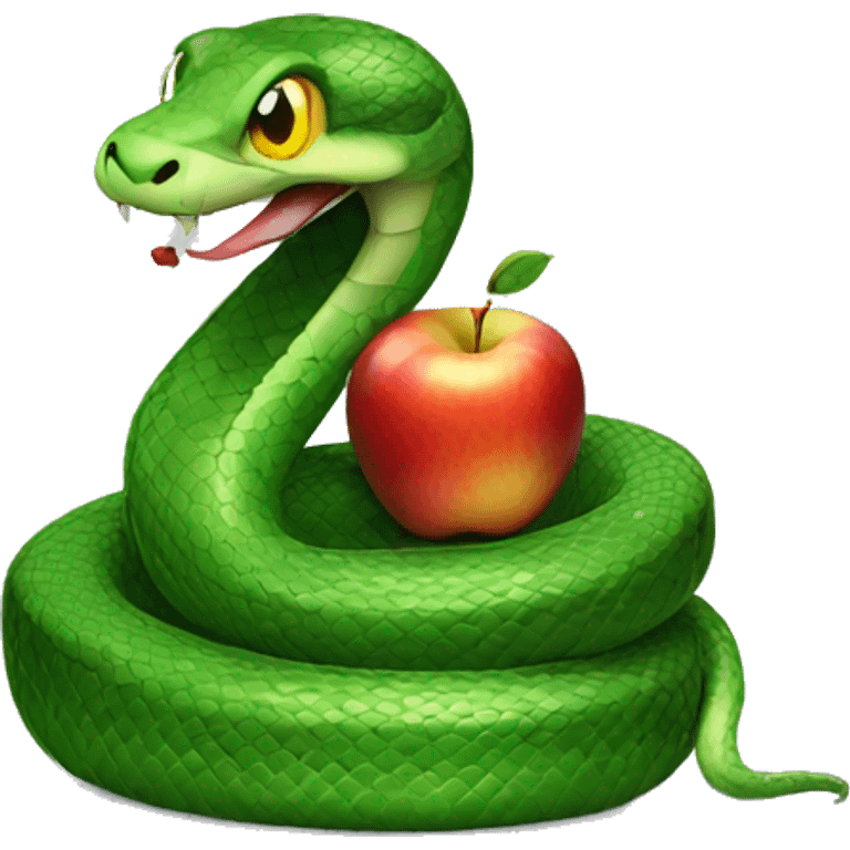 Snake with a apple emoji