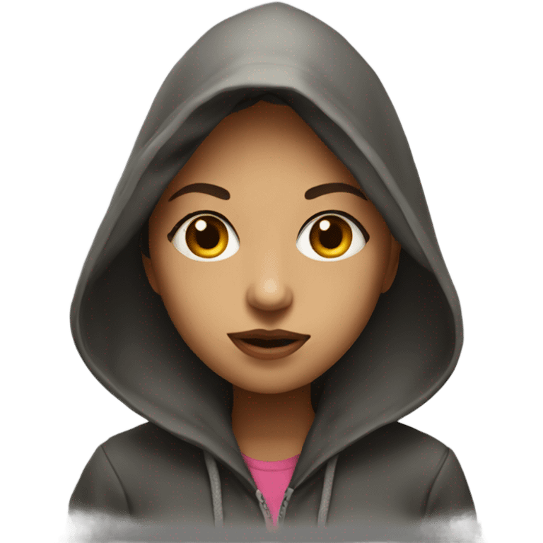 portrait of a girl with hood emoji