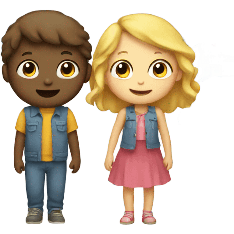 a boy and girl under a rainbow  emoji