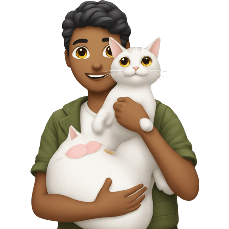 Cat with owner  emoji