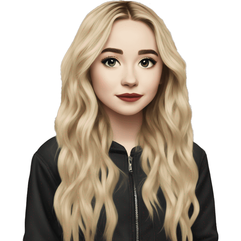 Sabrina Carpenter as in the cover of her last album emoji