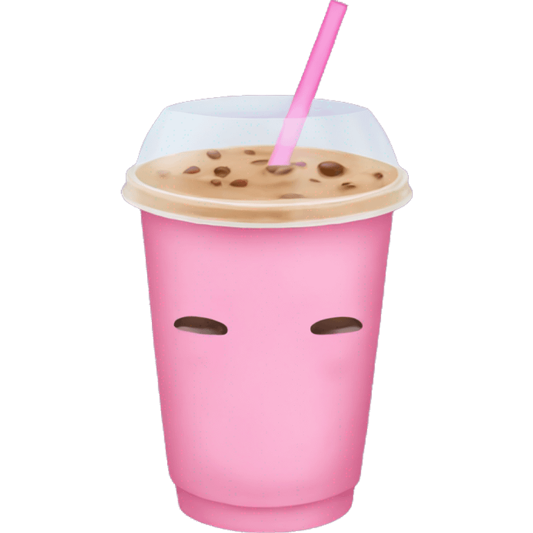 Pink bow iced coffee emoji