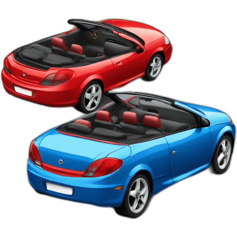 Black Opel Tigra cabrio with red seats emoji