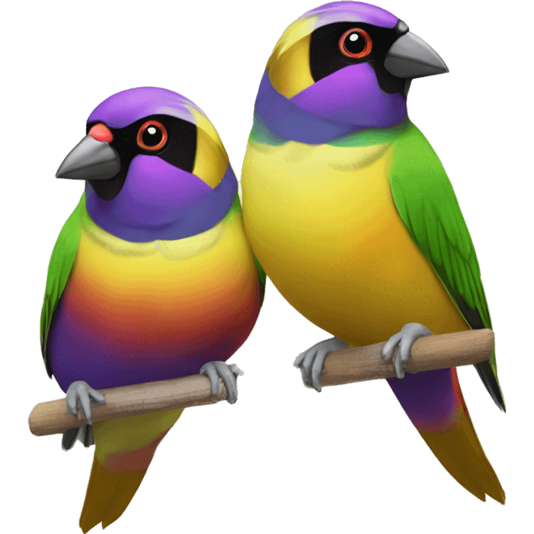 A pair of Gouldian finches  emoji