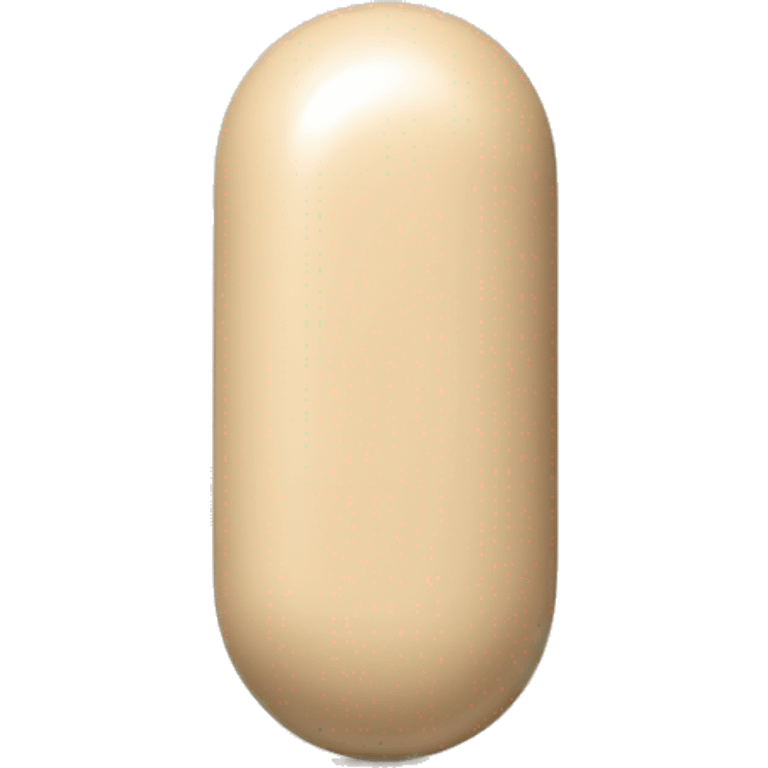 Singular glossy coated oblong beige pill capsule emoji