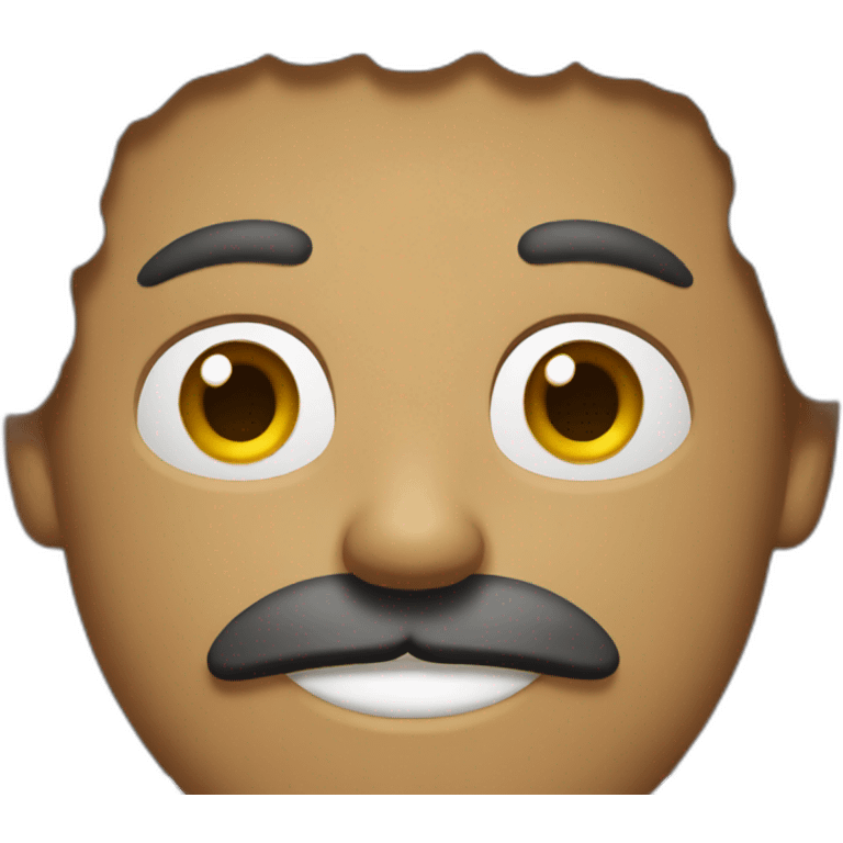 Homme avec cheveux plaqué et moustache emoji