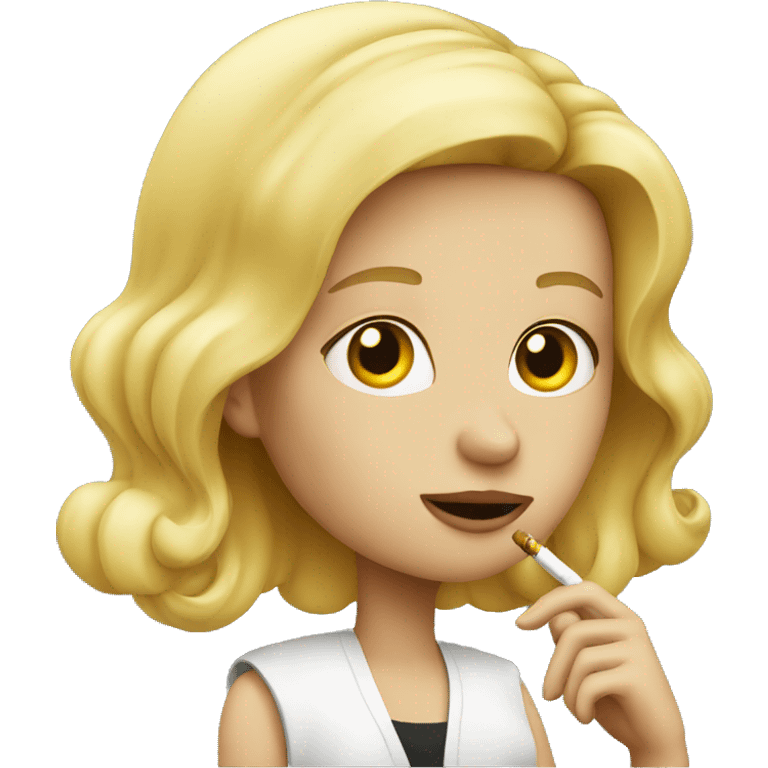 Blond girl smoking emoji