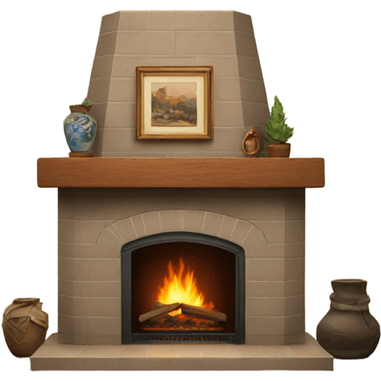 Realistic fireplace  emoji