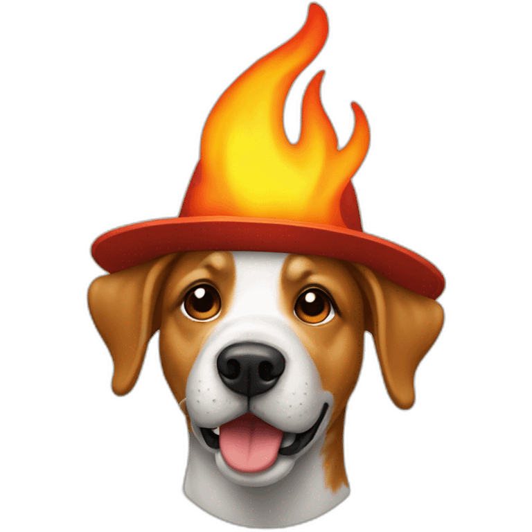 dog-with-hat-in-flames emoji